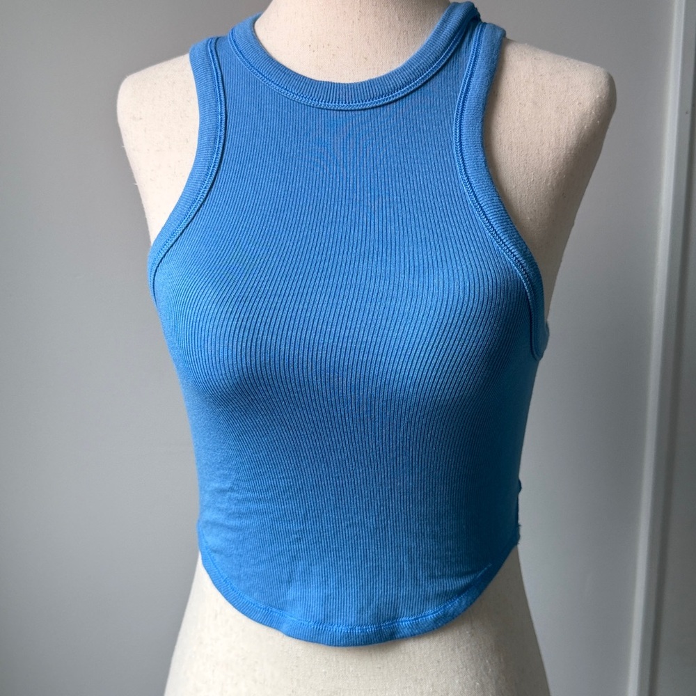 lululemon Ribbed Racerback Crop Tank in Bright Blue